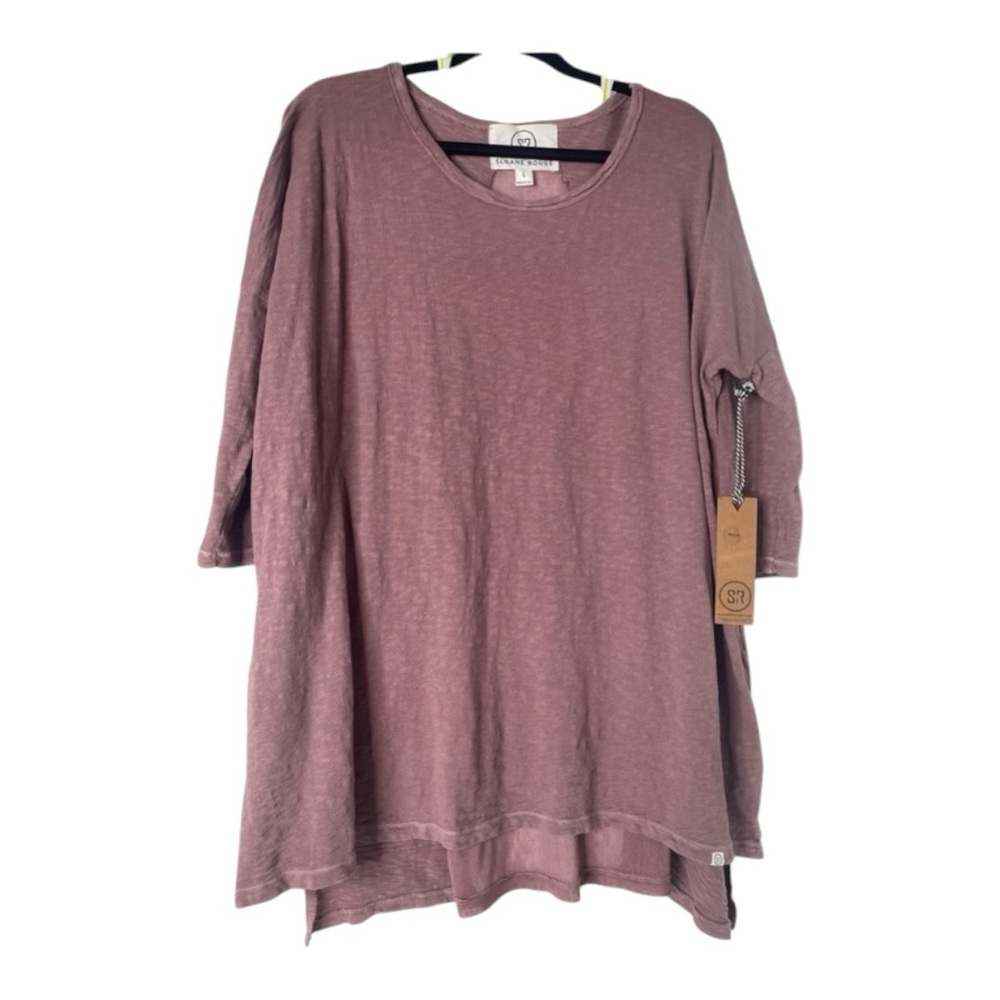 Sloane Rouge Lagenlook Tunic Top Mauve Slub New with Tags L